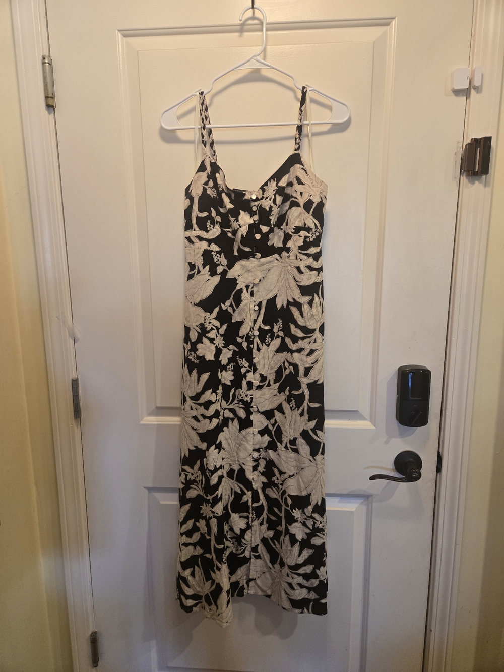 Monteau Black Maxi Dress with White Floral Print